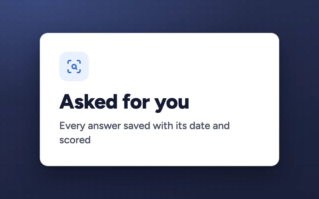 Asked for you: every answer saved with its date and scored