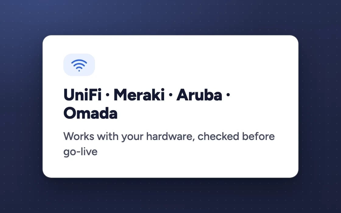 UniFi · Meraki · Aruba · Omada: Kompatibel mit Ihrer Hardware, geprüft vor dem Go-live