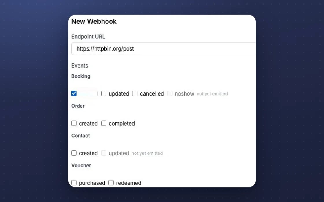 Neuer Webhook in mDOS: Endpunkt und auslösende Ereignisse, von Buchungen bis hin zu Gutscheinen