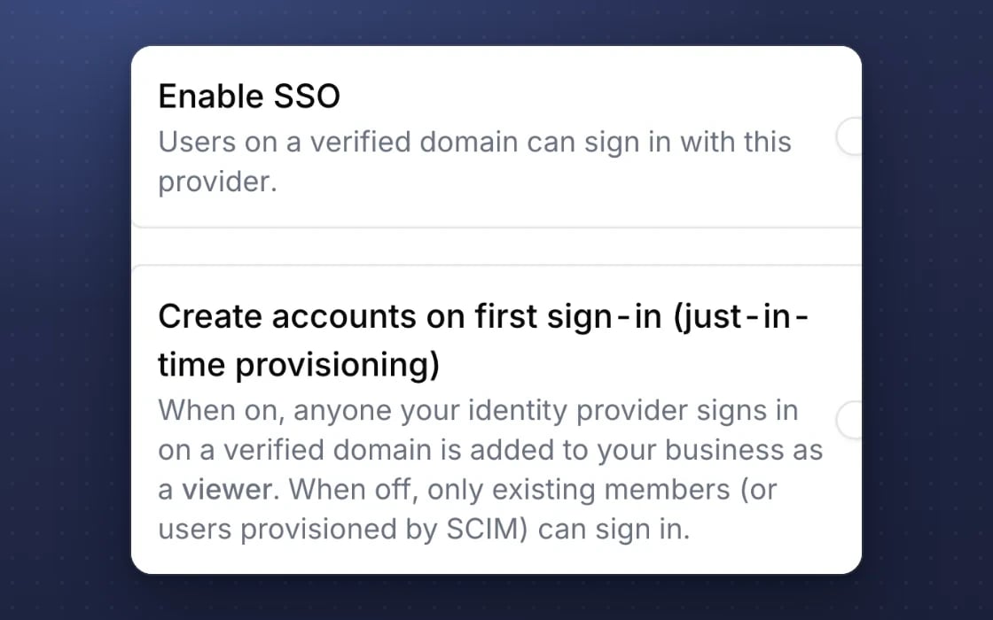 Single Sign-On in mDOS: Benutzer einer verifizierten Domain melden sich über Ihren Identity-Provider an – auf Wunsch mit automatischer Kontoerstellung bei der ersten Anmeldung